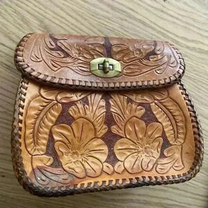 Mexican Hand Tooled Purse Bag Artesanal